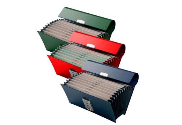 Immagine di Portacambiali a soffietto - 12 tasche Gen/Dic - 28x13 cm - colori assortiti - Fraschini
