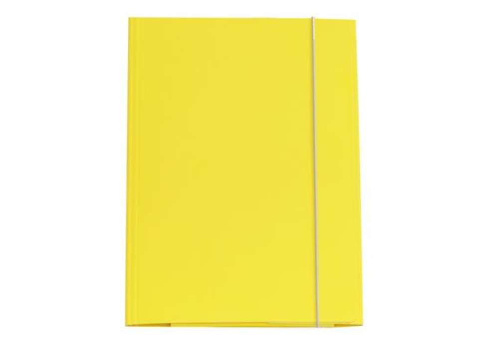 Immagine di Cartella 3 lembi con elastico - A4 - dorso variabile - cartone plastificato - giallo - Cartotecnica
