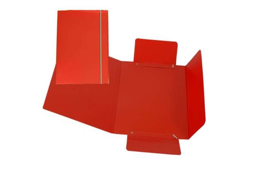 Immagine di Cartella 3 lembi con elastico - A5 - dorso variabile - cartone plastificato - rosso - Cartotecnica d