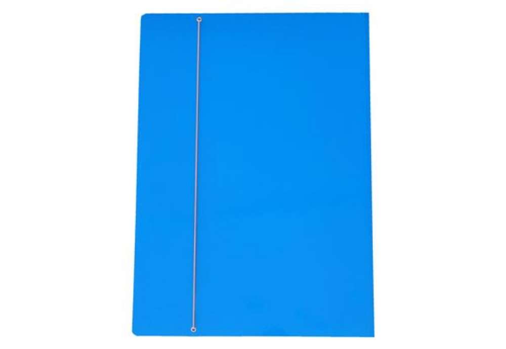 Immagine di Cartella 3 lembi con elastico - A3 - dorso variabile - cartone plastificato - azzurro - Cartotecnica