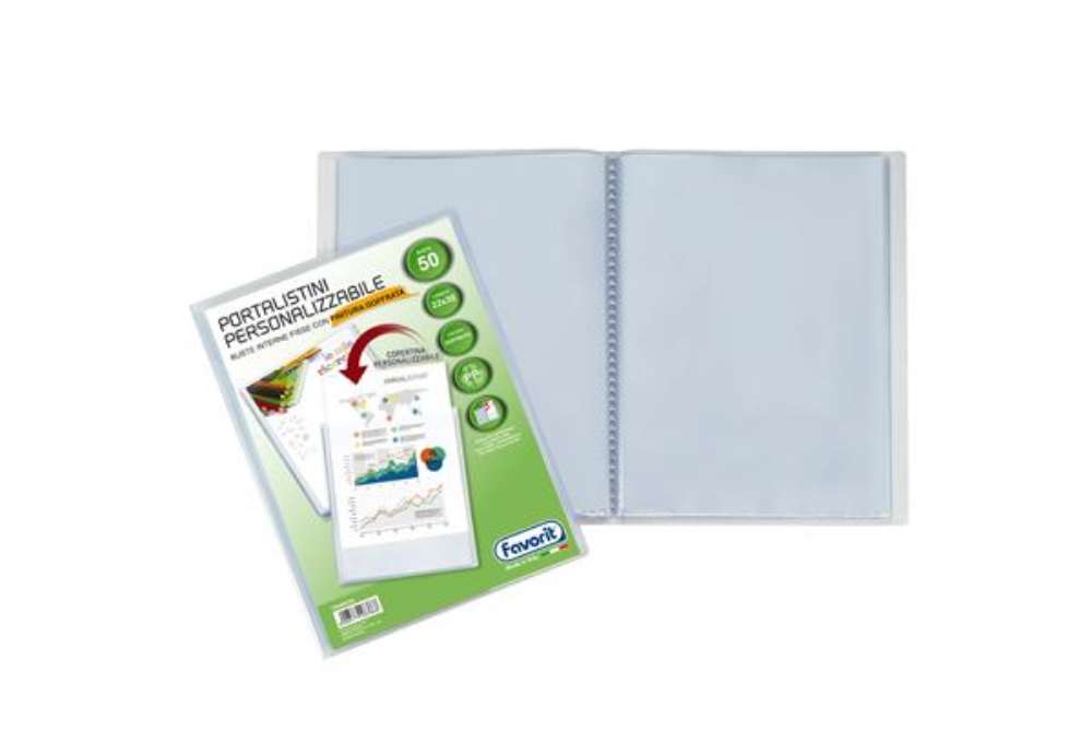 Immagine di Portalistini personalizzabile Sviluppo - buccia - 22x30 cm - 50 buste - trasparente - Favorit
