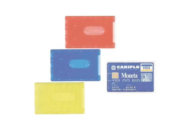 Immagine di Porta Cards rigido - PVC - 8,5x5,4 cm - semitrasparente - Favorit