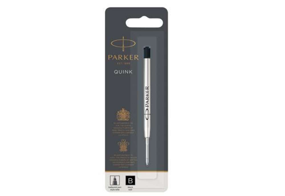 Immagine di Refill sfera Quink standard  - punta large - metallo - nero - Parker