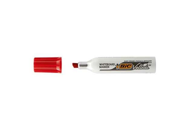 Immagine di Pennarello Whiteboard Marker Velleda 1781 - punta a scalpello da 3,2 a 5,5mm - rosso  - Bic
