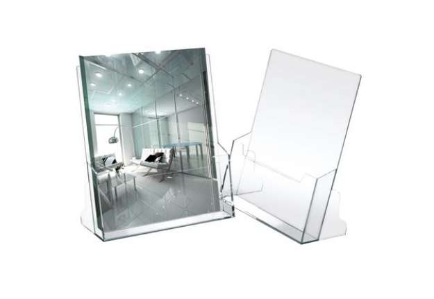 Immagine di Portadepliant - 23 x 25,5 x 3 cm - plastica - trasparente - Lebez