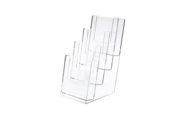 Immagine di Portadepliant - 11 x 25 x 14 cm - plastica - trasparente - Lebez