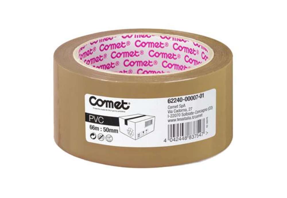 Immagine di Nastro adesivo - 5 cm x 66 m - PVC - avana - Comet