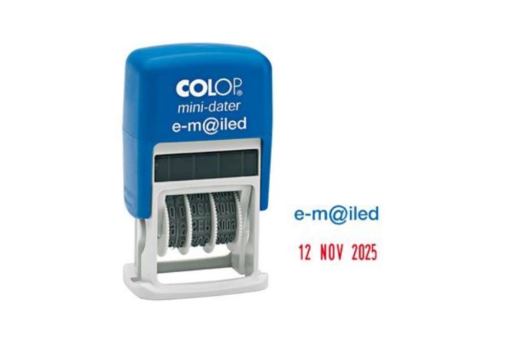 Immagine di Timbro Mini Dater S160/L4 Datario + EM@ILED - 4 mm - autoinchiostrante - Colop