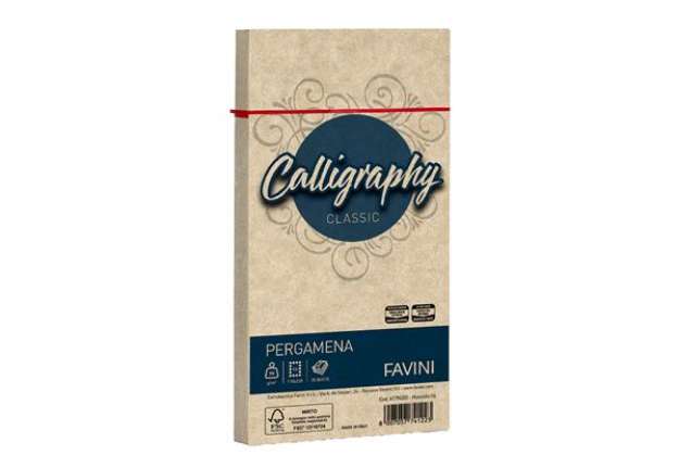 Immagine di Busta Calligraphy Pergamena - 110 x 220 mm - 90 gr - nocciola 04 - Favini - conf. 25 pezzi