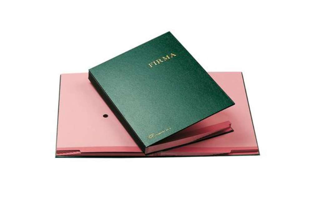 Immagine di Libro firma - 14 intercalari rinforzati - 24x34 cm - verde - Fraschini