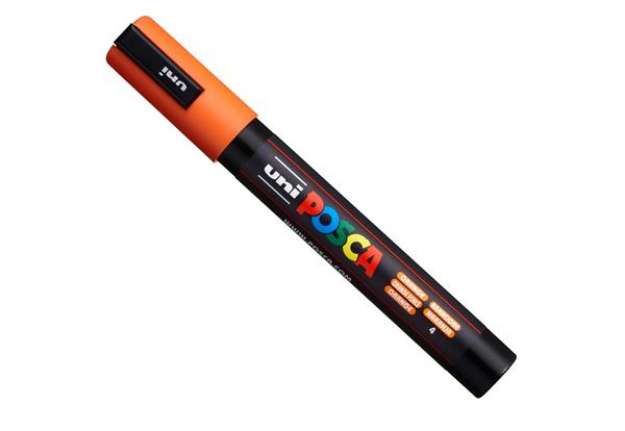 Immagine di Marcatore a base d'acqua Uni Posca PC5M - punta tonda media da 1,8mm a 2,5mm - arancione  - Uni Mits