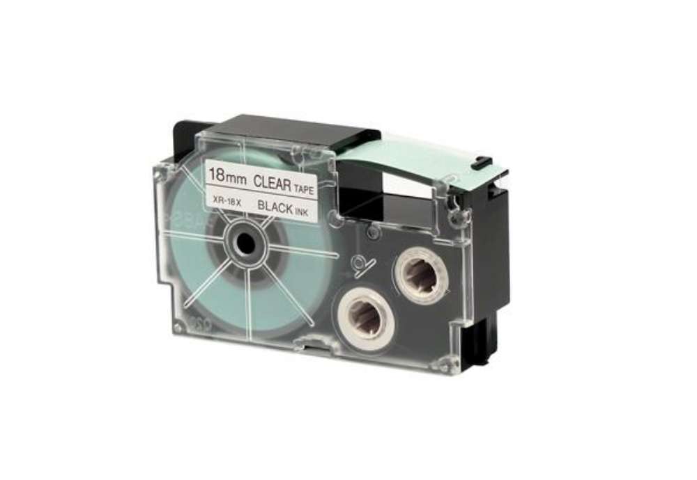Immagine di Nastro - 18 mm x 8 mt - nero/trasparente - Casio