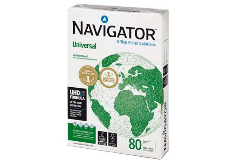 Immagine di Carta Universal - A4 - 80 gr - bianco - Navigator - conf. 500 fogli (ordine drop max 25 risme)