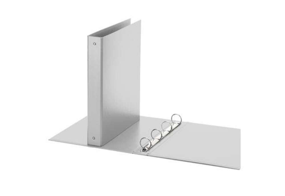 Immagine di Raccoglitore Europa - 22 x 30 cm - 4 anelli tondi 30 mm - dorso 4 cm - grigio - Favorit