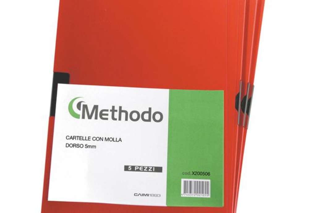 Immagine di Cartellina con molla Spring File - A4 - dorso 5 mm - PP - rosso - Methodo