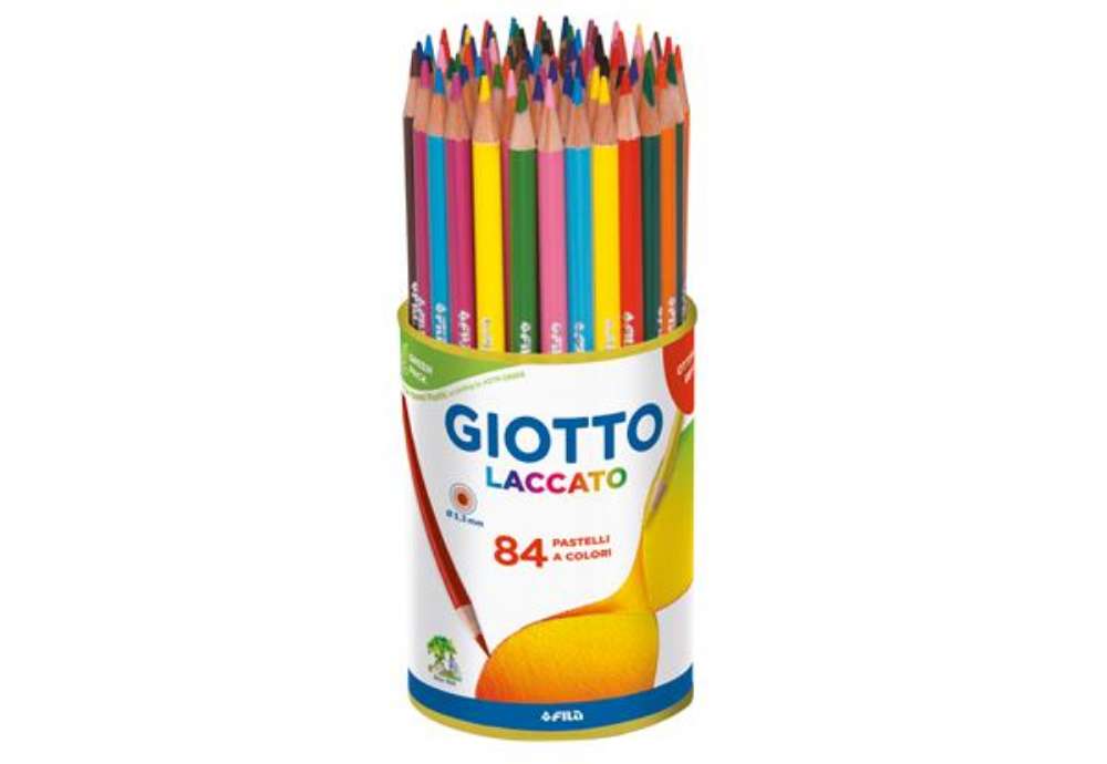 Immagine di Pastelli - laccato - diametro mina 3,80 mm - colori assortiti - Giotto - barattolo 84 pezzi