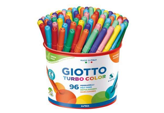 Immagine di Pennarelli Turbo Color - punta ø2,8mm - colori assortiti - Giotto - barattolo 96 pezzi