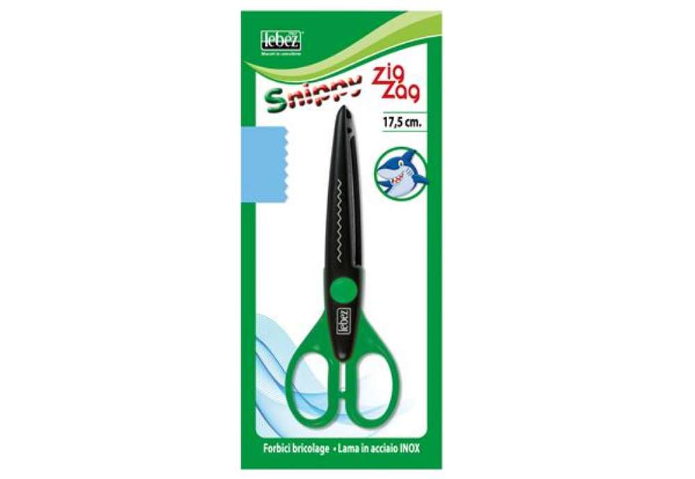Immagine di Forbice Snippy Zig Zag - 17 cm - lama acciaio - colori assortiti - Lebez