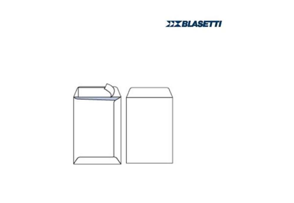 Immagine di Busta a sacco Mailpack - strip adesivo - 25 x 35,3 cm - 80 gr - bianco - Blasetti - conf. 100 pezzi