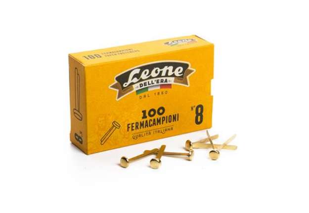 Immagine di Fermacampioni ottonati - n. 8 - 3,8 cm - Leone - conf. 100 pezzi