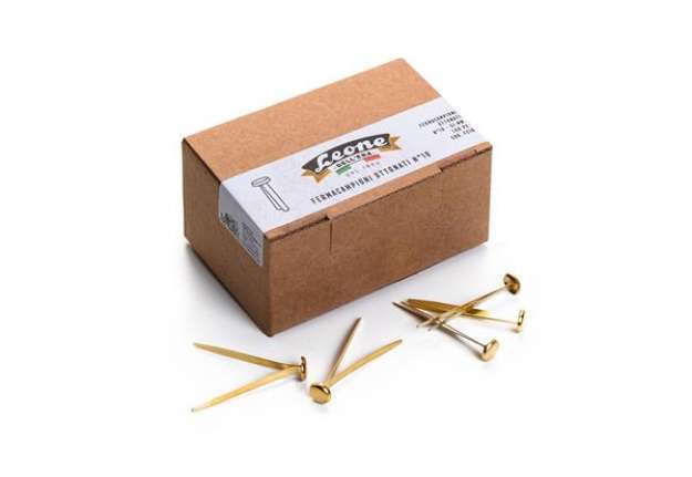 Immagine di Fermacampioni ottonati - n. 10 - 5 cm - Leone - conf. 100 pezzi