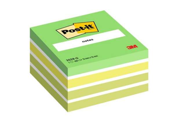 Immagine di Blocco foglietti Cubo - 2028-G - 76 x 76 mm - 72 gr - colori assortiti - 450 fogli - Post-it