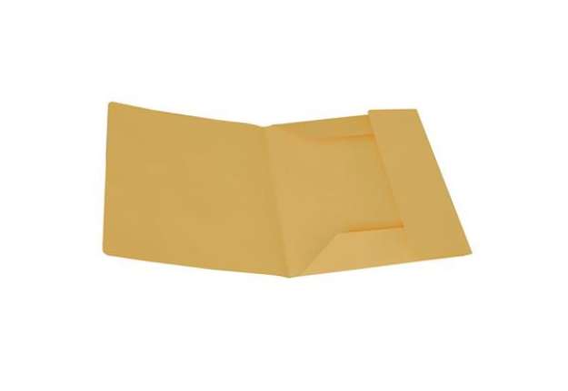 Immagine di Cartelline 3 lembi - senza stampa - cartoncino Manilla 200 gr - 25x33 cm - giallo - Cartotecnica del