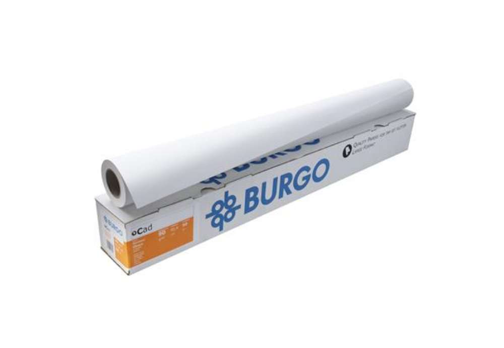 Immagine di Carta plotter Cad Eco 90 - 914 mm x 50 mt - 90 gr - inkjet - opaca - bianco - Burgo