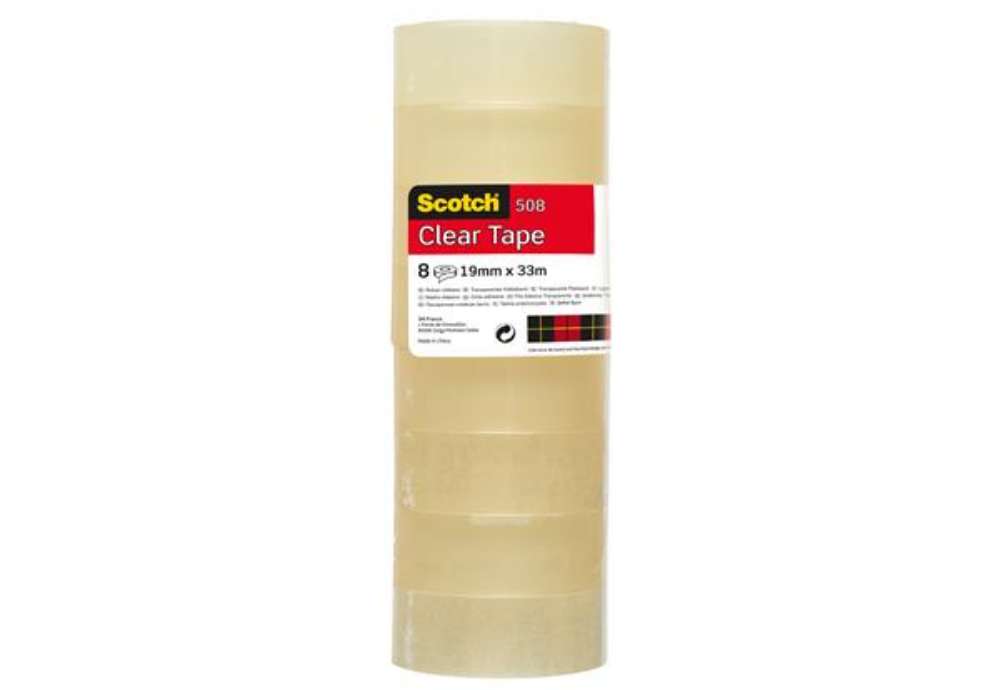 Immagine di Nastro adesivo 508 - 15 mm x 10 m - PP - trasparente - Scotch - torre 10 rotoli