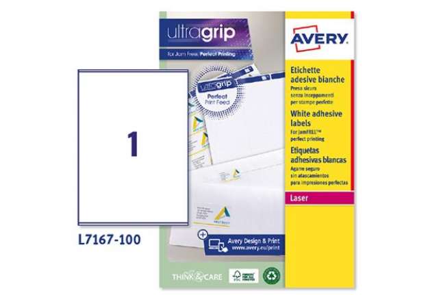 Immagine di Etichette adesive L7167 - in carta - angoli arrotondati - laser - permanenti - 199,6 x 289,1 mm - 1