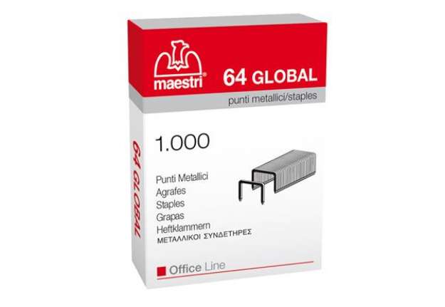 Immagine di Punti eurostaples 64 Global - 6/4 - Romeo Maestri - scatola da 1000 punti