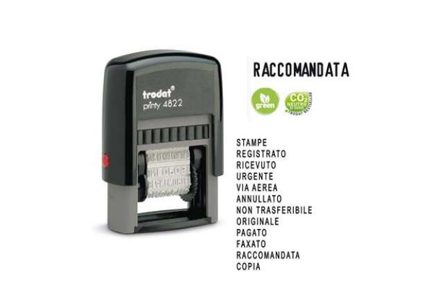 Immagine di Timbro Printy Eco 4822 Polinome - 12 diciture - 4 mm - autoinchiostrante - Trodat