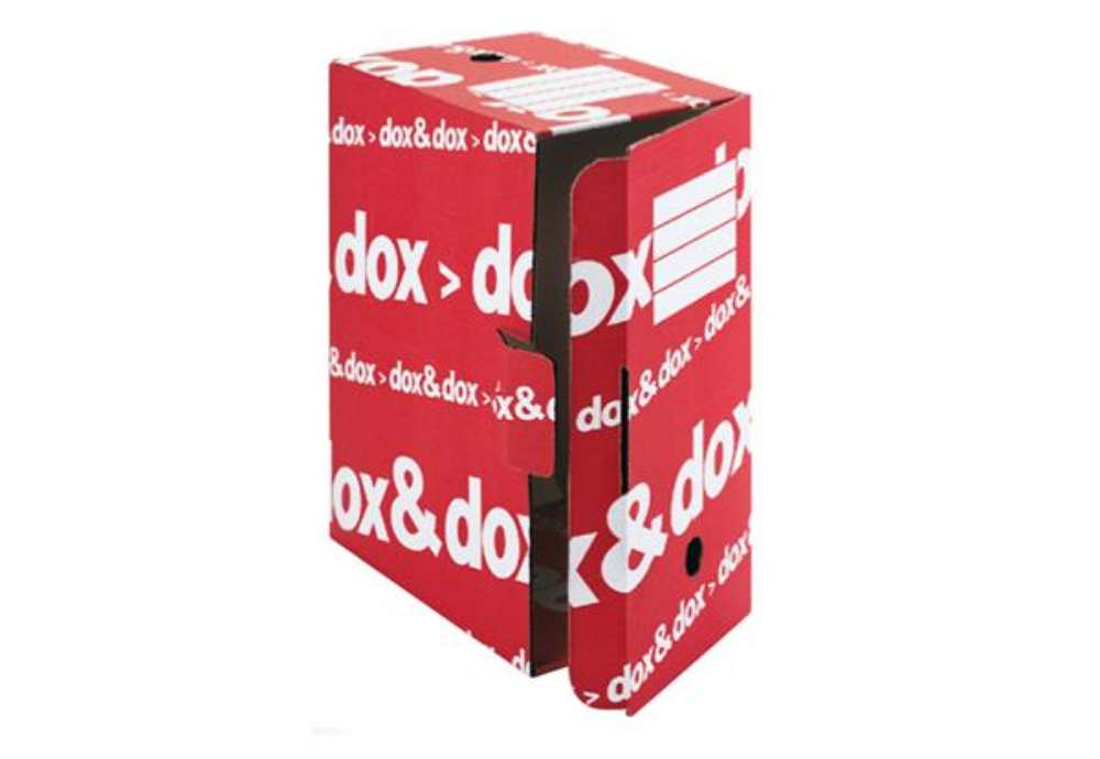 Immagine di Scatola archivio Dox&Dox - 17 x 35 x 25 cm - bianco e rosso - Esselte Dox