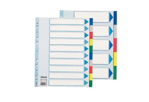 Immagine di Separatore - 10 tasti colorati - PP - A4 maxi - 24,5x29,7 cm - multicolore - Esselte