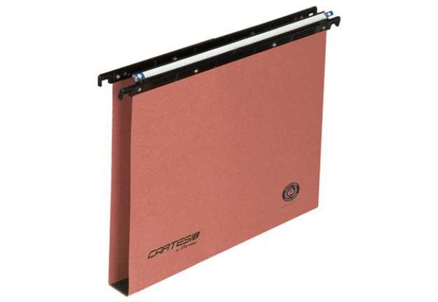 Immagine di Cartella sospesa Cartesio - cassetto - interasse 33 cm - fondo U - 31,3 x 25 cm - arancio - Bertesi