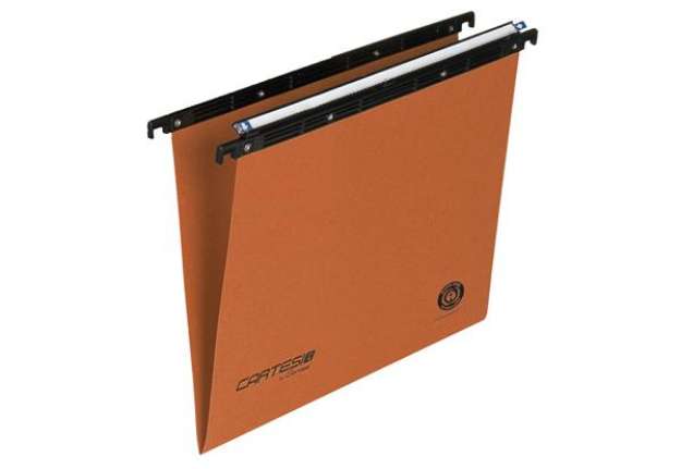 Immagine di Cartella sospesa Cartesio - cassetto - interasse 38 cm - fondo V - 36 x 25 cm - arancio - Bertesi