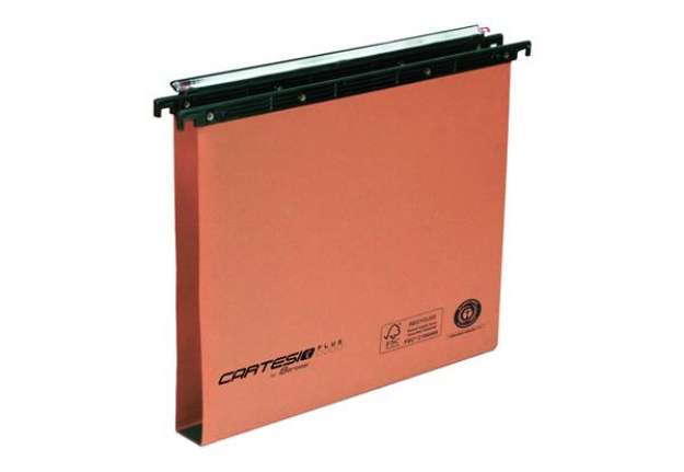 Immagine di Cartella sospesa Cartesio Plus - cassetto - interasse 33 cm - fondo U - 31,3 x 25 cm - arancio - Ber