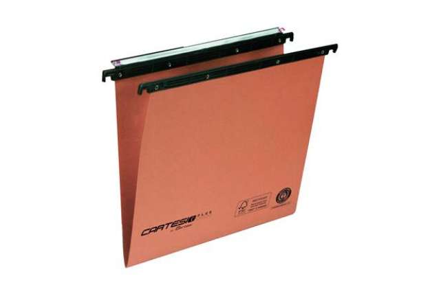 Immagine di Cartella sospesa Cartesio Plus - cassetto - interasse 39 cm - fondo V - 37 x 25 cm -  arancio - Bert