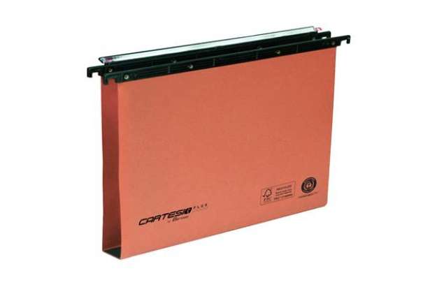 Immagine di Cartella sospesa Cartesio Plus - cassetto - interasse 39 cm - fondo U - 37 x 25 cm -  arancio - Bert