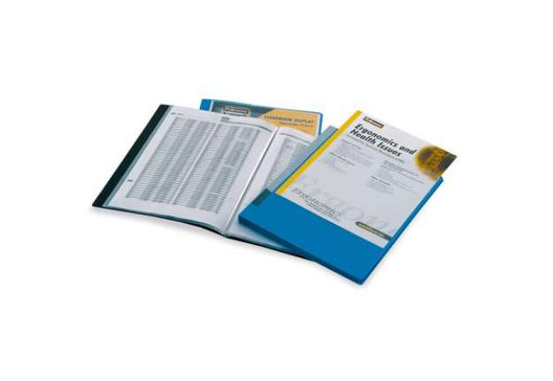 Immagine di Portalistini personalizzabile Display - 21,5 x 30 cm - 20 buste - nero - Fellowes