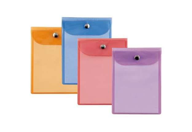 Immagine di Busta con bottone Press 5 Color - PVC - 13x18 cm - colori assortiti - Sei Rota