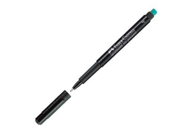 Immagine di Pennarello Multimark universale permanente con gomma - punta fine 0,6mm - nero - Faber-Castell