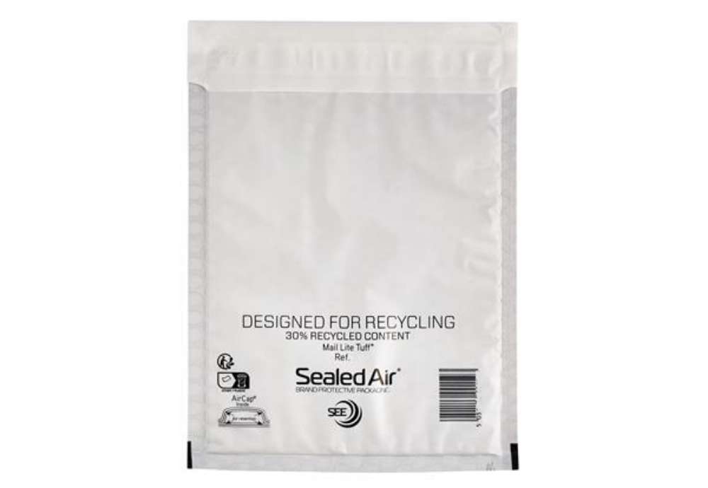 Immagine di Busta imbottita Mail Lite Tuff Cushioned - impermeabile - H (27 x 36 cm) - bianco - Sealed Air - con