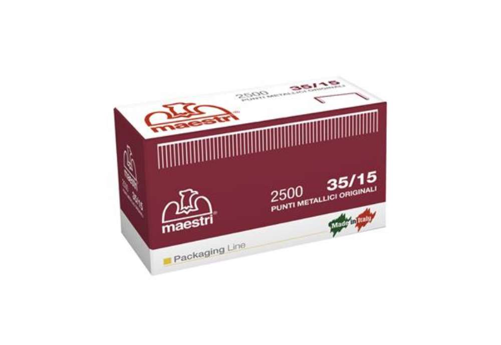 Immagine di Punti 35/15 - per Romabox - H 15 mm - rame - Romeo Maestri - scatola 2500 pezzi
