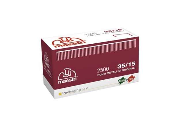 Immagine di Punti 35/15 - per Romabox - H 15 mm - rame - Romeo Maestri - scatola 2500 pezzi