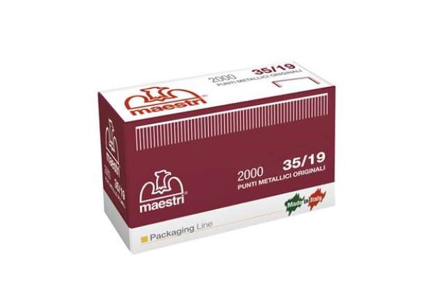 Immagine di Punti 35/19 - per Romabox - H 19 mm - rame - Romeo Maestri - scatola 2000 pezzi