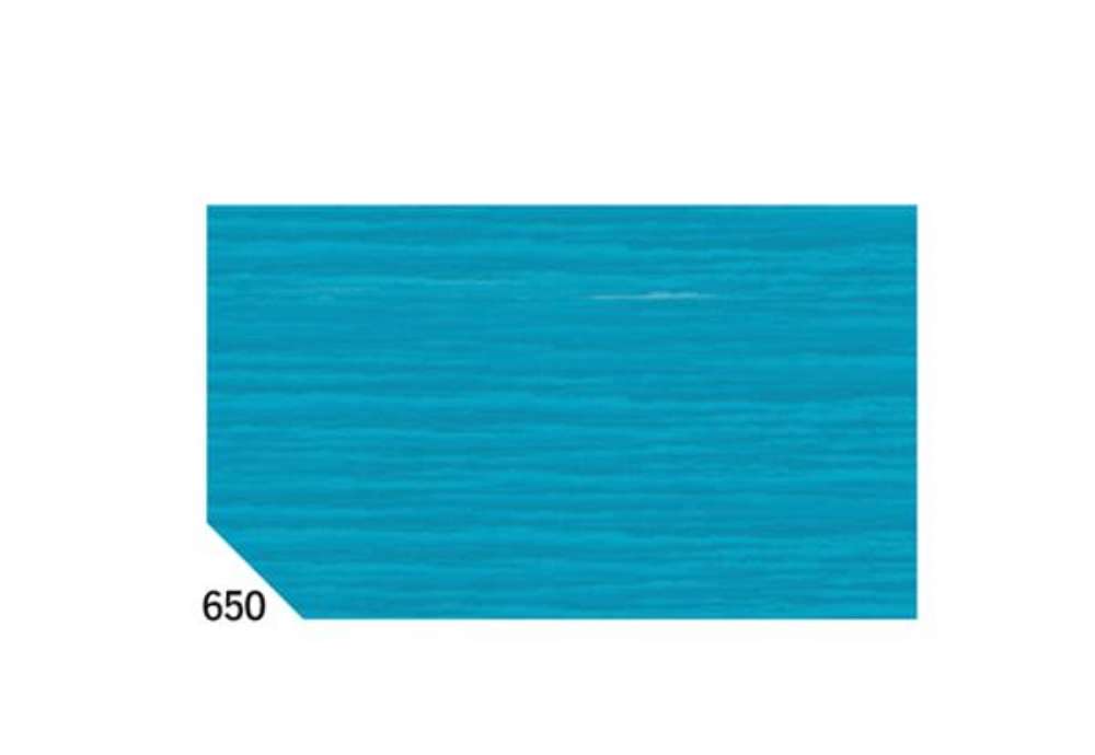 Immagine di Carta crespa - 50 x 250 cm - 48 gr - turchese 650 - Rex Sadoch - conf.10 rotoli