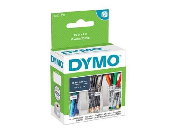 Immagine di Rotolo 1000 etichette LW 13530 - 13 x 25 mm - carta - multiuso  - removibile - bianco - Dymo