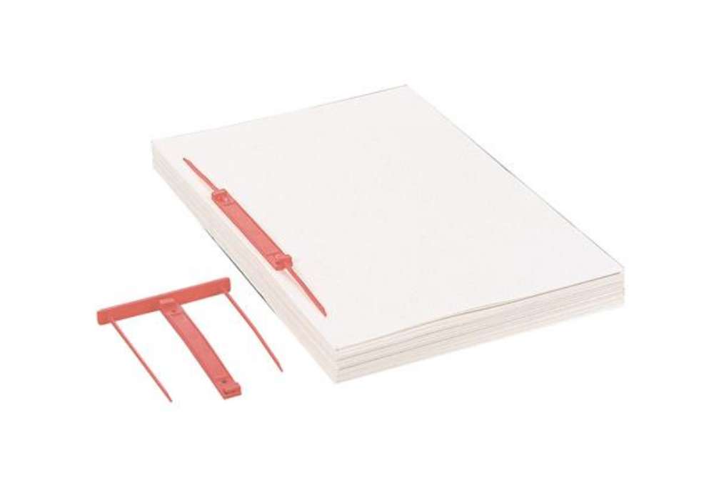 Immagine di Fastener Capiclass 1 - passo 80 mm - rosso - Favorit - conf. 50 pezzi