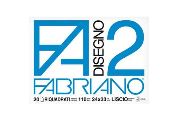 Immagine di Blocco F2 - 24x33cm - 20 fogli - 110gr - liscio - squadrato - 4 angoli - Fabriano